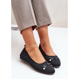 Ballerinas en filet avec un arc noir le noir 7