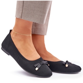 Ballerinas en filet avec un arc noir le noir 9