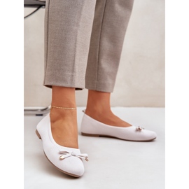 Ballerines en filet avec un léger arc de mendiant beige 2