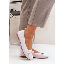 Ballerines en filet avec un léger arc de mendiant beige 3