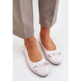 Ballerines en filet avec un léger arc de mendiant beige 5