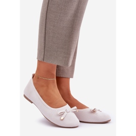 Ballerines en filet avec un léger arc de mendiant beige 1