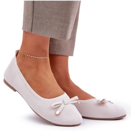 Ballerines en filet avec un léger arc de mendiant beige 8