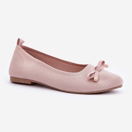 Ballerines en filet avec un arc rose 4