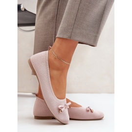 Ballerines en filet avec un arc rose 5
