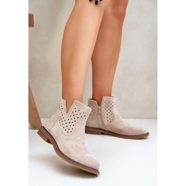 Bottes à thèmes plates avec un beigne légère de chaussure ouverte beige 2