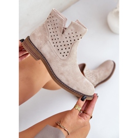 Bottes à thèmes plates avec un beigne légère de chaussure ouverte beige 9