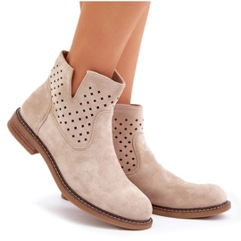 Bottes à thèmes plates avec un beigne légère de chaussure ouverte beige 10