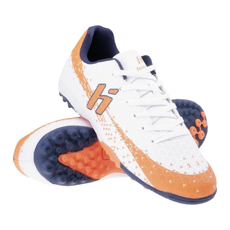 Huari Turfy recoleti tf chaussures de football blanc-orange blanche 1