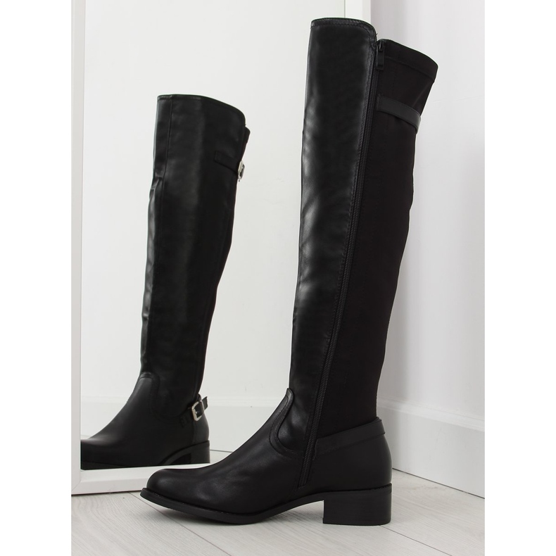 Boots noires à tige souple 2