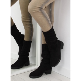 Bottines noires à tige en maille 1