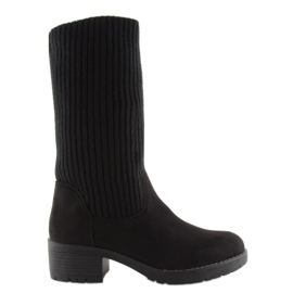 Bottines noires à tige en maille le noir 2