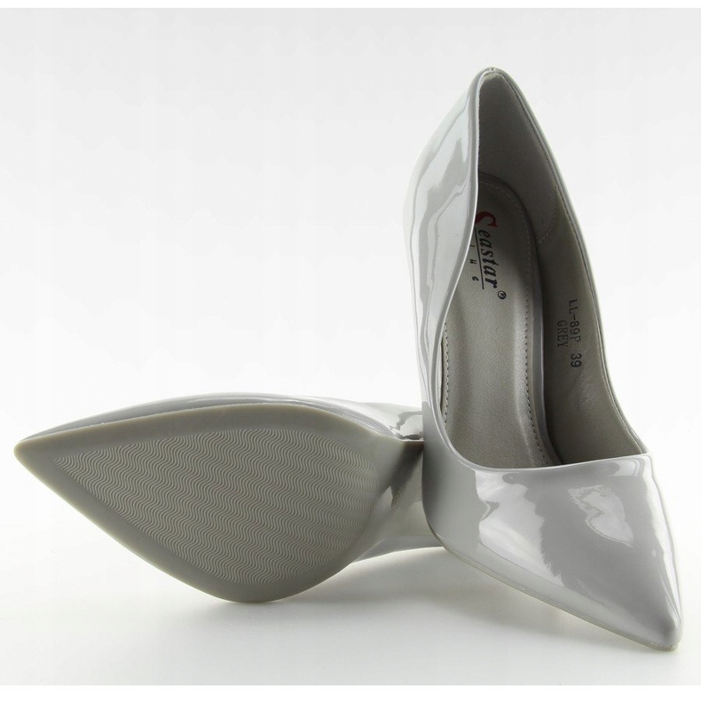 Gris laqué gris LL-89P Escarpins gris 1