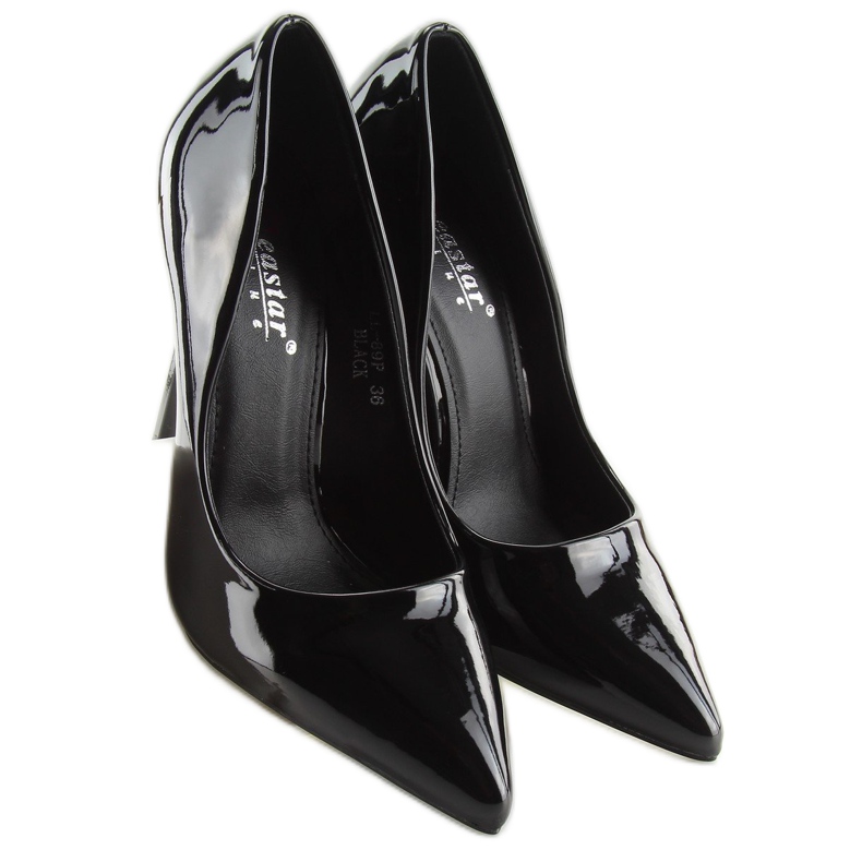 Talons hauts pour femmes laqués noirs LL-89P Noir le noir 1