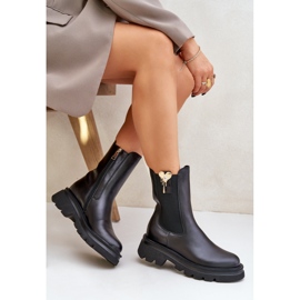 Bottines Chelsea en Cuir avec Décoration CheBello 4537 Noir 1