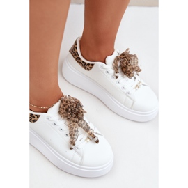 Baskets pour femmes sur la plate-forme avec imprimé léopard blanc blanche 6