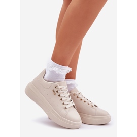 Sneakers pour femmes sur la plate-forme Eco Light Basic Leather beige 1