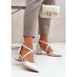 Pompes sur le post eco en cuir Sergio Leone Pearl beige 2