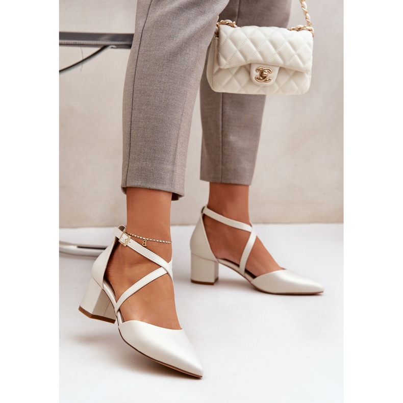 Pompes sur le post eco en cuir Sergio Leone Pearl beige 2