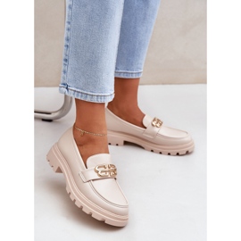 Locons pour femmes avec des détails dorés beige 2 Locons pour femmes avec des détails dorés beige 2