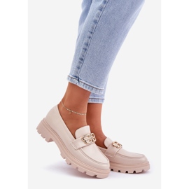 Locons pour femmes avec des détails dorés beige 1 Locons pour femmes avec des détails dorés beige 1