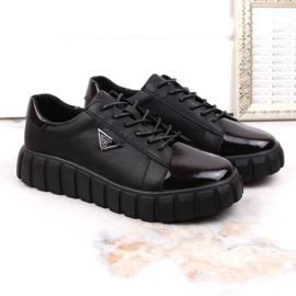 Chaussures Filippo W PAW365 en cuir noir le noir 7