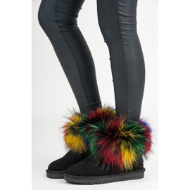 Dimar Mukluki en cuir multicolore le noir 1
