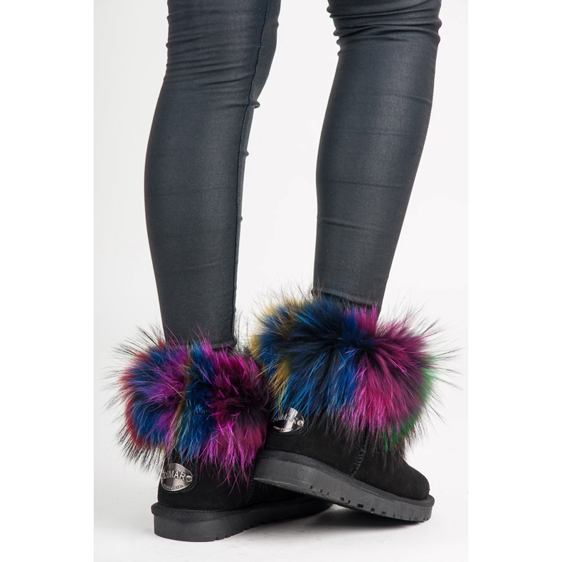 Dimar Mukluki en cuir multicolore le noir 2