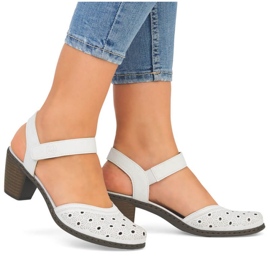 Sandales en cuir confortables Rieker W RKR650 blanc blanche 8