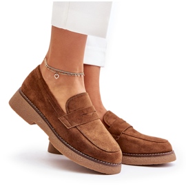 Bellucci Moccasins féminins classiques avec éco daim brun 5