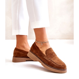 Bellucci Moccasins féminins classiques avec éco daim brun 4