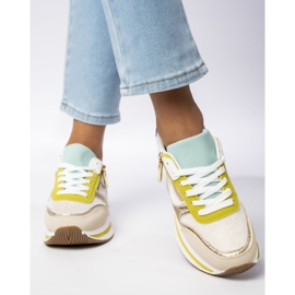 Baskets sportives vertes et beige pour femmes 1 Baskets sportives vertes et beige pour femmes 1