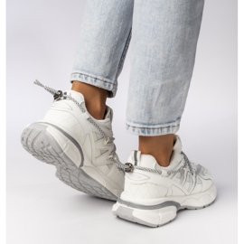 Sneakers sportifs féminins-blanc et gris blanc / gris blanche 2 Sneakers sportifs féminins-blanc et gris blanc / gris blanche 2