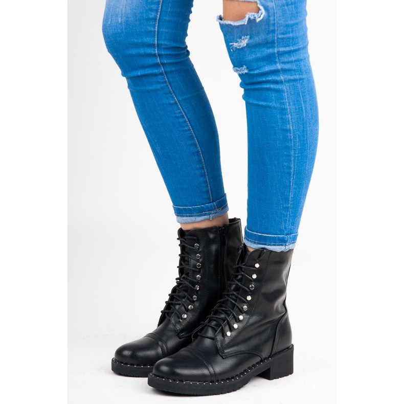 Anesia Paris Bottines nouées noires 1