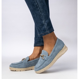Locons pour femmes perforées avec une décoration bleue 1