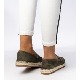 Espadrilles féminines mocassins vert foncé 3