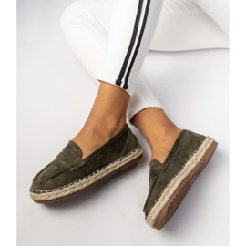Espadrilles féminines mocassins vert foncé 5