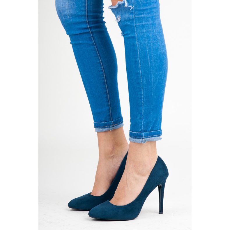 Vinceza Talons en daim bleu 1