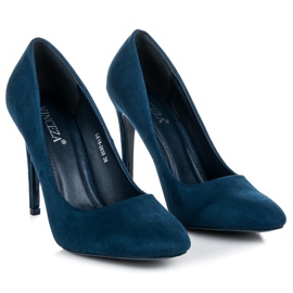 Vinceza Talons en daim bleu 5