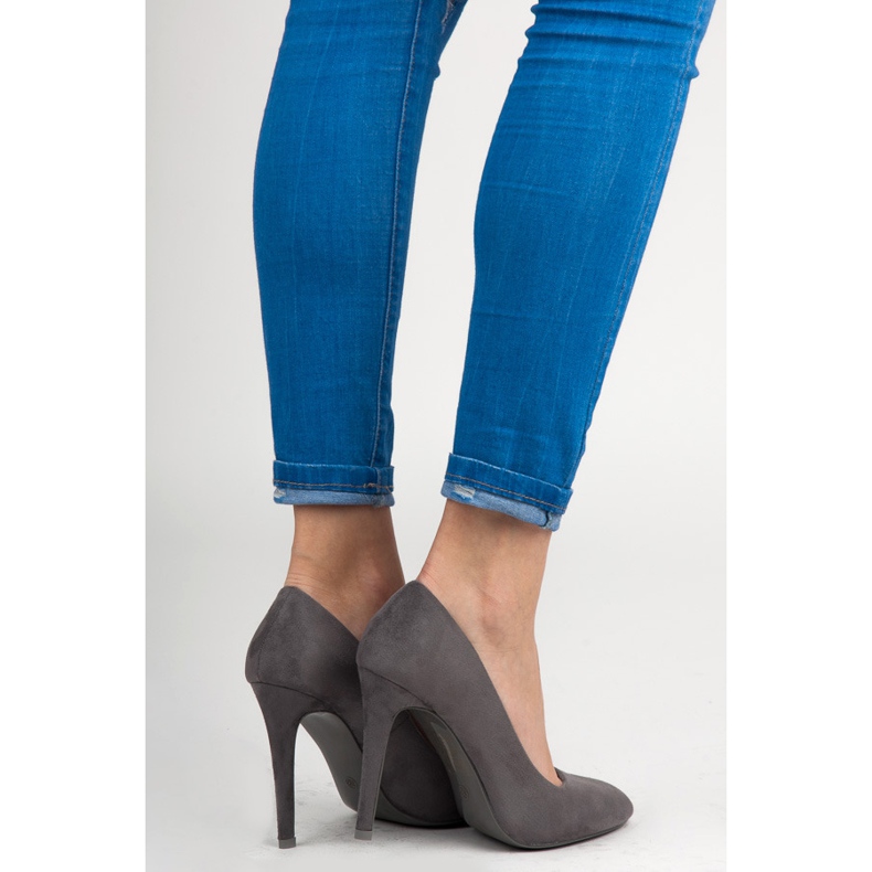 Vinceza Talons en daim gris 2