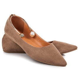 Licean Ballerines col V en daim brun 1