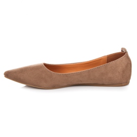 Licean Ballerines col V en daim brun 3