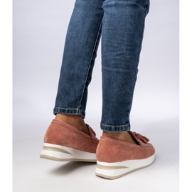 Mocassins à franges roses des femmes 2