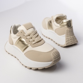 Baskets sportives beige féminines 2