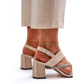 S.Barski Sandales élégantes pour femmes sur le post Beige MR38-549 7 S.Barski Sandales élégantes pour femmes sur le post Beige MR38-549 7