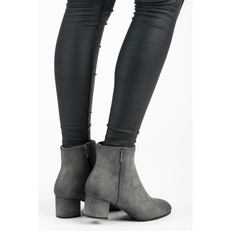 Vinceza Bottes à petit talon gris 1