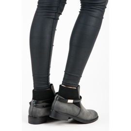 Vinceza Bottines Jodhpur basses noir gris 1