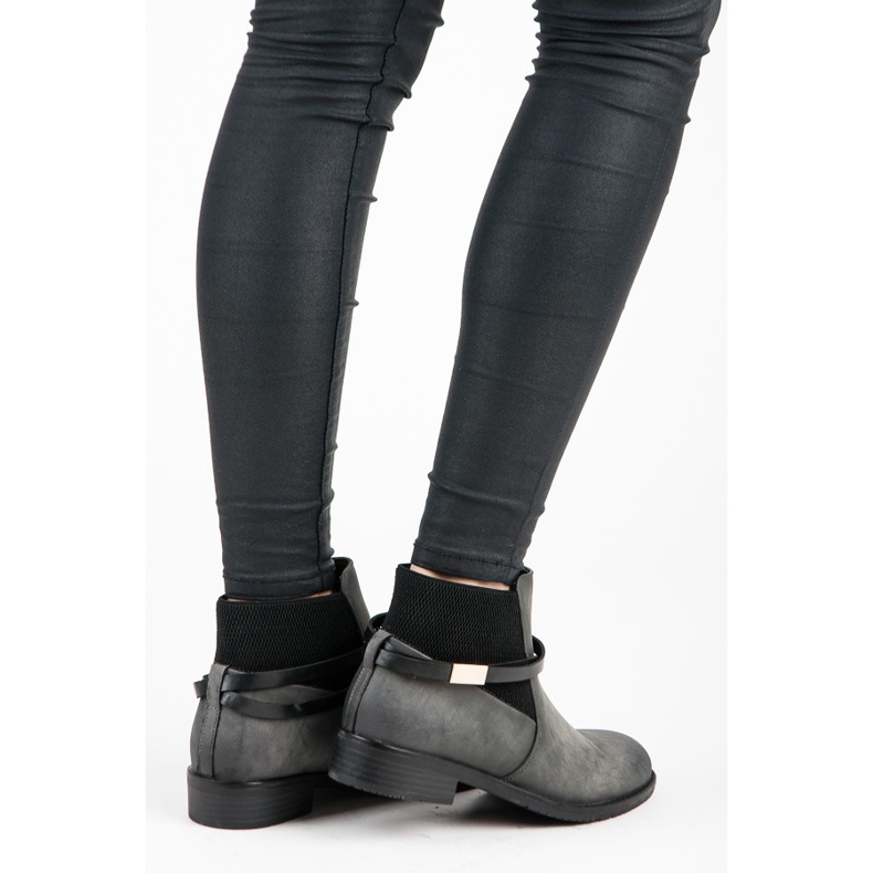Vinceza Bottines Jodhpur basses noir gris 1