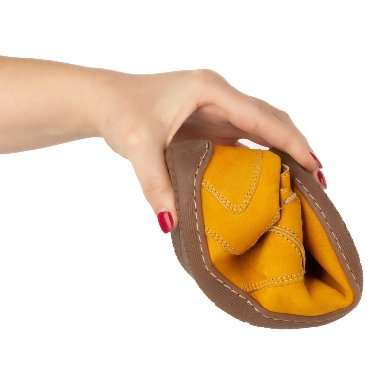 Olivier Chaussures en cuir minimaliste aux pieds nus pour femmes 1082 Moutarde nubuk jaune 2