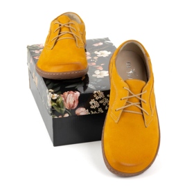 Olivier Chaussures en cuir minimaliste aux pieds nus pour femmes 1082 Moutarde nubuk jaune 3